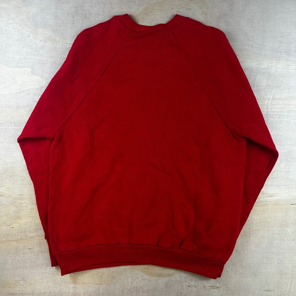 Vintage Dickies Red Crewneck Sweatshirt Mens Medium Made in USA Raglan Solid - Picture 2 of 5